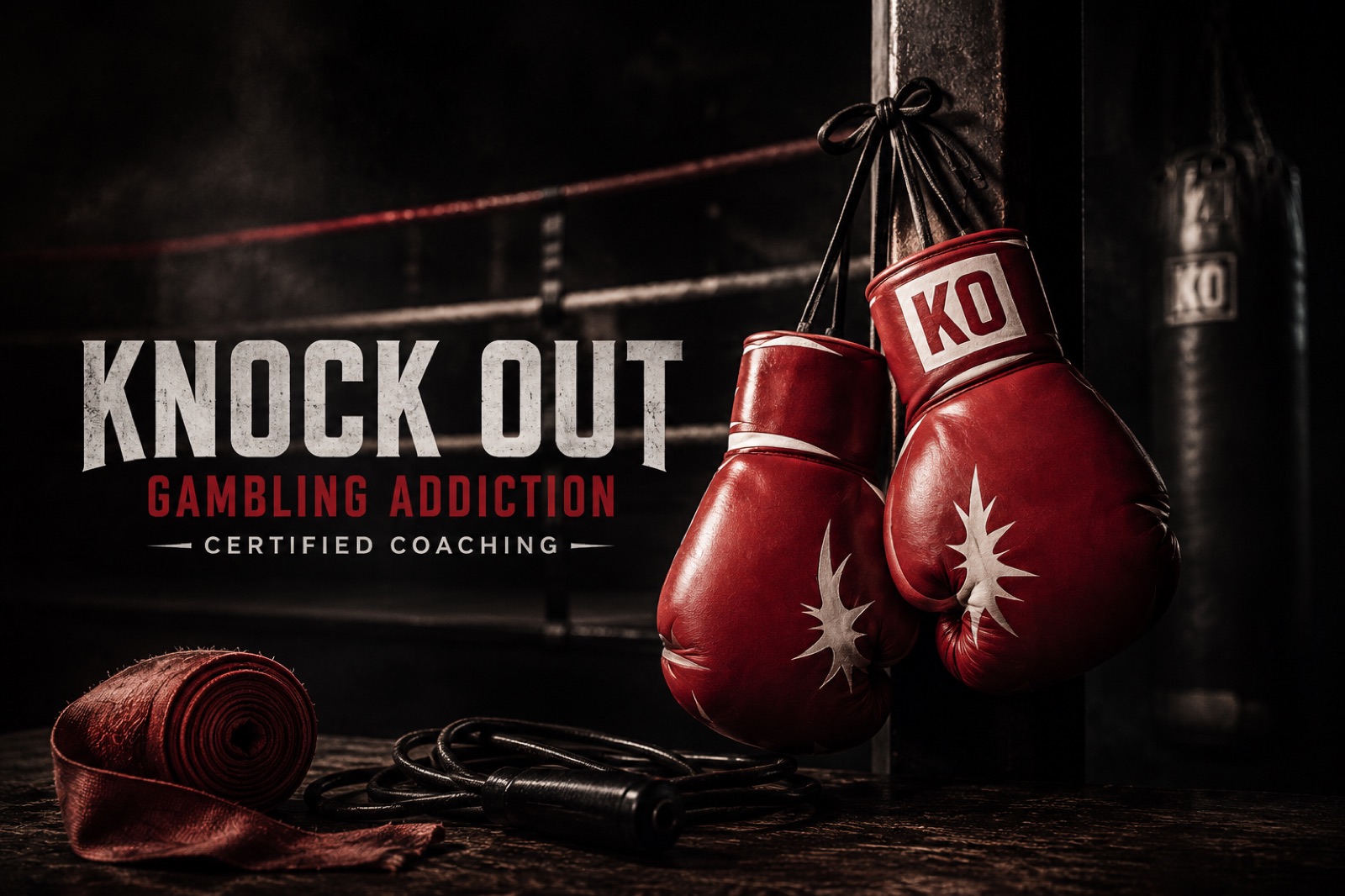Championship belt and red boxing gloves (placeholder)
